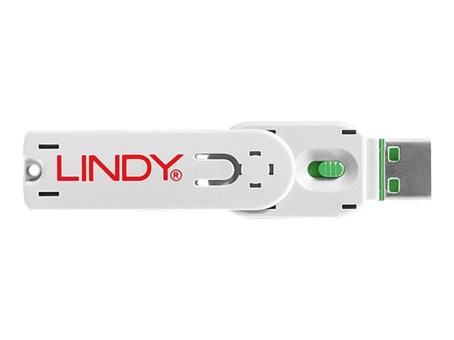 Clé USB et 4 bloqueurs de ports USB, Vert