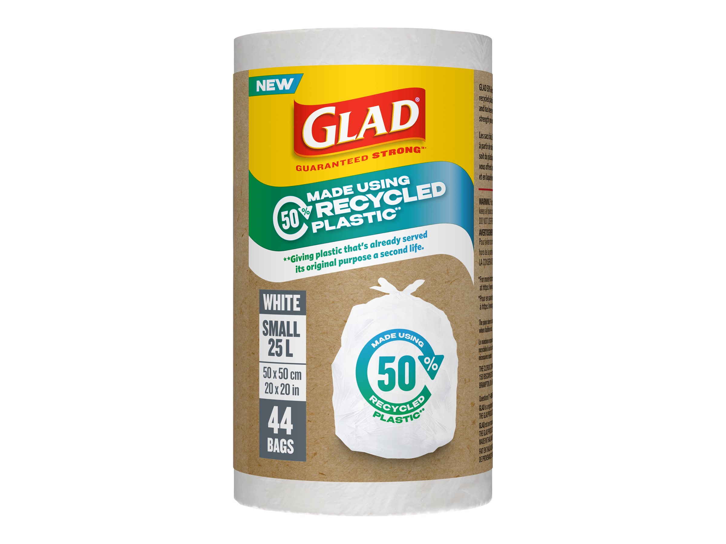 GLAD Trash Bags - Small - White - 25L/44s