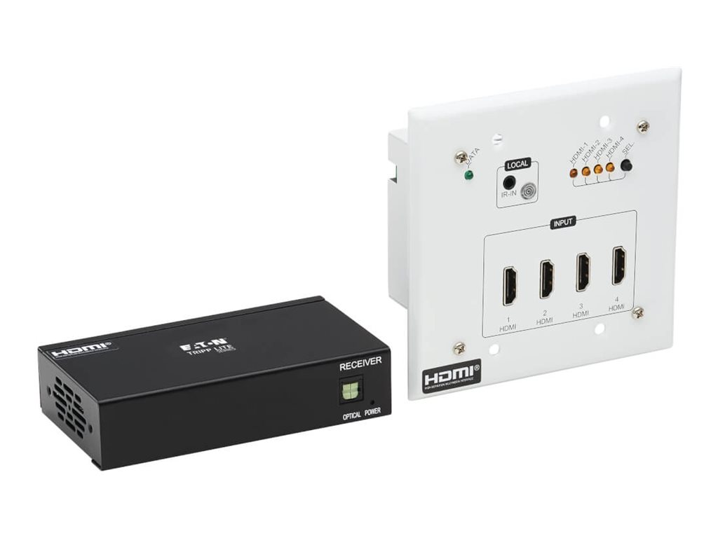 Tripp Lite HDMI over Cat6 Extender Switch Kit, 4-Port Wall Plate/Box