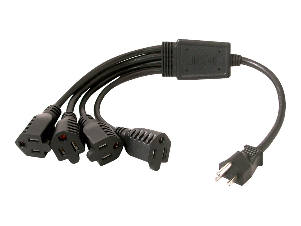 C2G 6ft 16 AWG 1-to-4 Power Cord Splitter (1 NEMA 5-15P to 4 NEMA 5-15R)