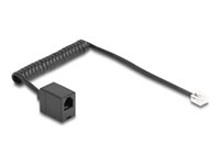 DeLOCK 1m Forlængerkabel til telefon Sort