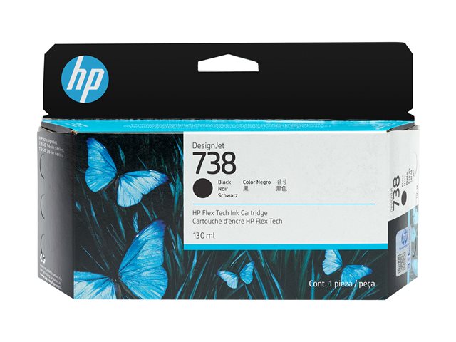 HP 738 130-ml Black DesignJet Ink Cartri 498N4A