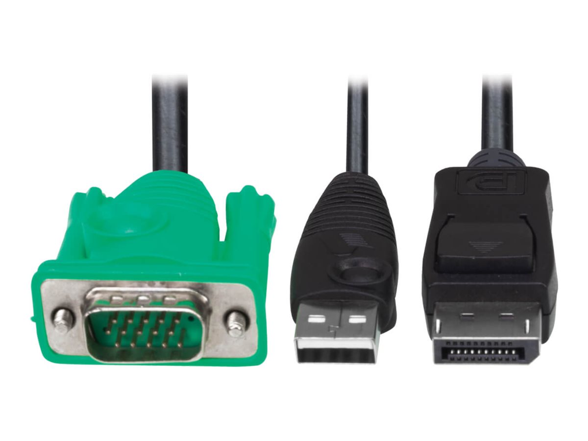 Eaton Tripp Lite Series VGA to DisplayPort and USB-A Adapter Cable Kit for Tripp Lite B020-U and B022-U KVM, 6 ft. (1.8m)