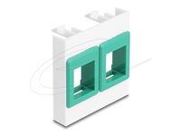 Delock Easy 45 Module with two Keystone Holders 45 x 45 mm, white / green