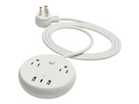 Tripp Lite Safe-IT 30W 2-Outlet Surge Protector - 5-15R Outlets, 3 USB Ports, 6 ft. (1.8 m) Cord, 300 Joules, Antimicrobial Protection, White