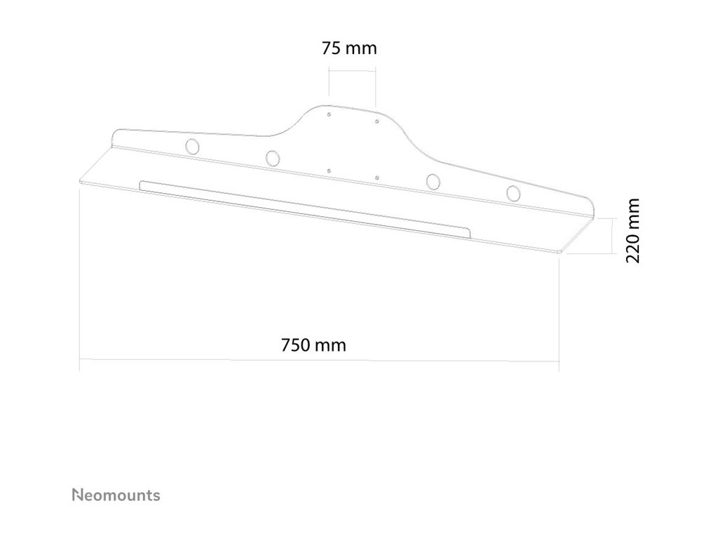 KEYBOARD + MOUSE HOLDER W:75CM VESA 75X75MM (YOU NEED V100RACK – Neomounts Select