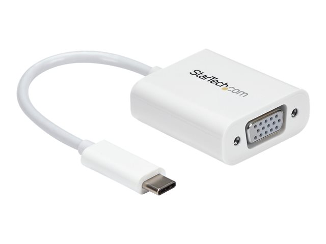 StarTech.com USB-C to VGA Adapter - White - 1080p - Video Converter For Your MacBook Pro / Projector / VGA Display (CDP2VGAW)