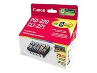 Canon PGI-220 Black with CLI-221 4 Colours Ink Combo - 2945B007