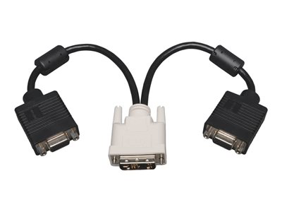 Tripp Lite 1ft DVI to VGA Splitter Adapter Converter DVI-A Analog M to 2x HD15F 1'