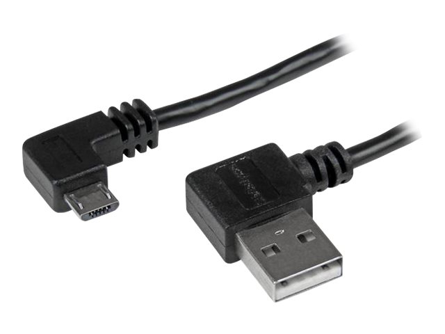 Image of StarTech.com 2m 6 ft Micro-USB Cable with Right-Angled Connectors - M/M - USB A to Micro B Cable - 6ft Right Angle Micro USB Cable (USB2AUB2RA2M) - USB cable - Micro-USB Type B to USB - 2 m