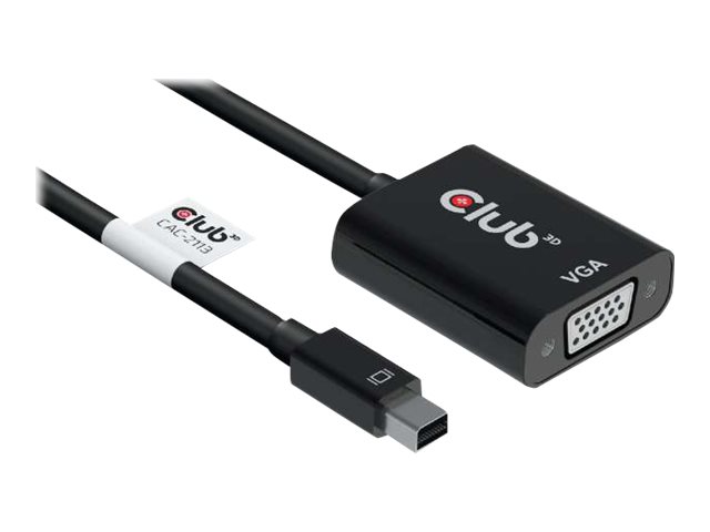 Club 3D CAC-2113 - Videoadapter - Mini DisplayPort (M) zu HD-15 (VGA) (W) - DisplayPort 1.1a - 22.86 cm - 1080p-Unterst?tzung, aktiv, 1920 x 1200 (WUXGA) Support