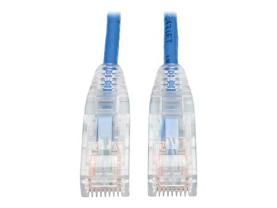 Tripp Lite 1ft Cat6 Gigabit Snagless Molded Slim UTP Patch Cable RJ45 M/M Blue 1'