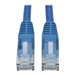 Eaton Tripp Lite Series Cat6 Gigabit Snagless Molded (UTP) Ethernet Cable (RJ45 M/M), PoE, Blue, 5 ft. (1.52 m), 50-Piece Bulk Pack