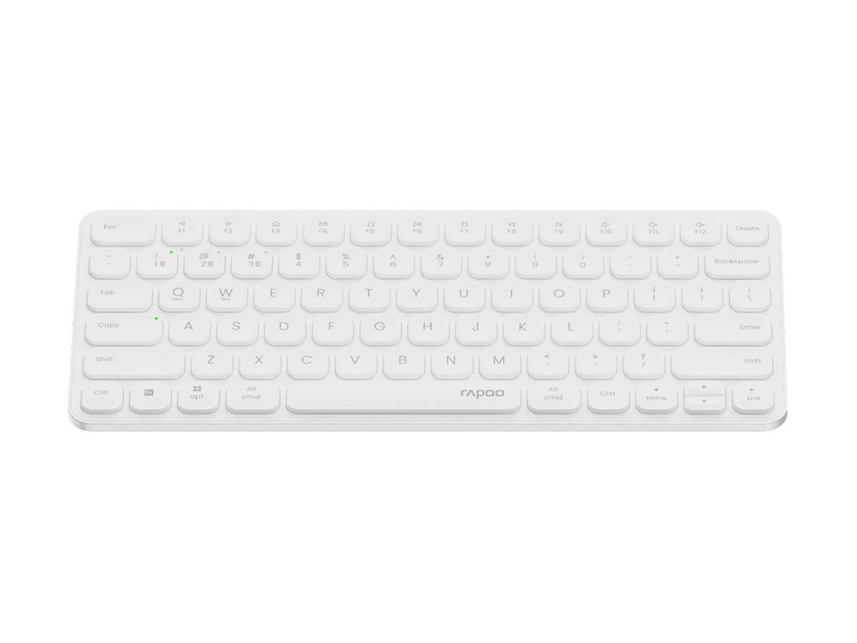 Rapoo E9050L keyboard multi-mode ultra-slim compact white Input Product shot Left-angle 79750