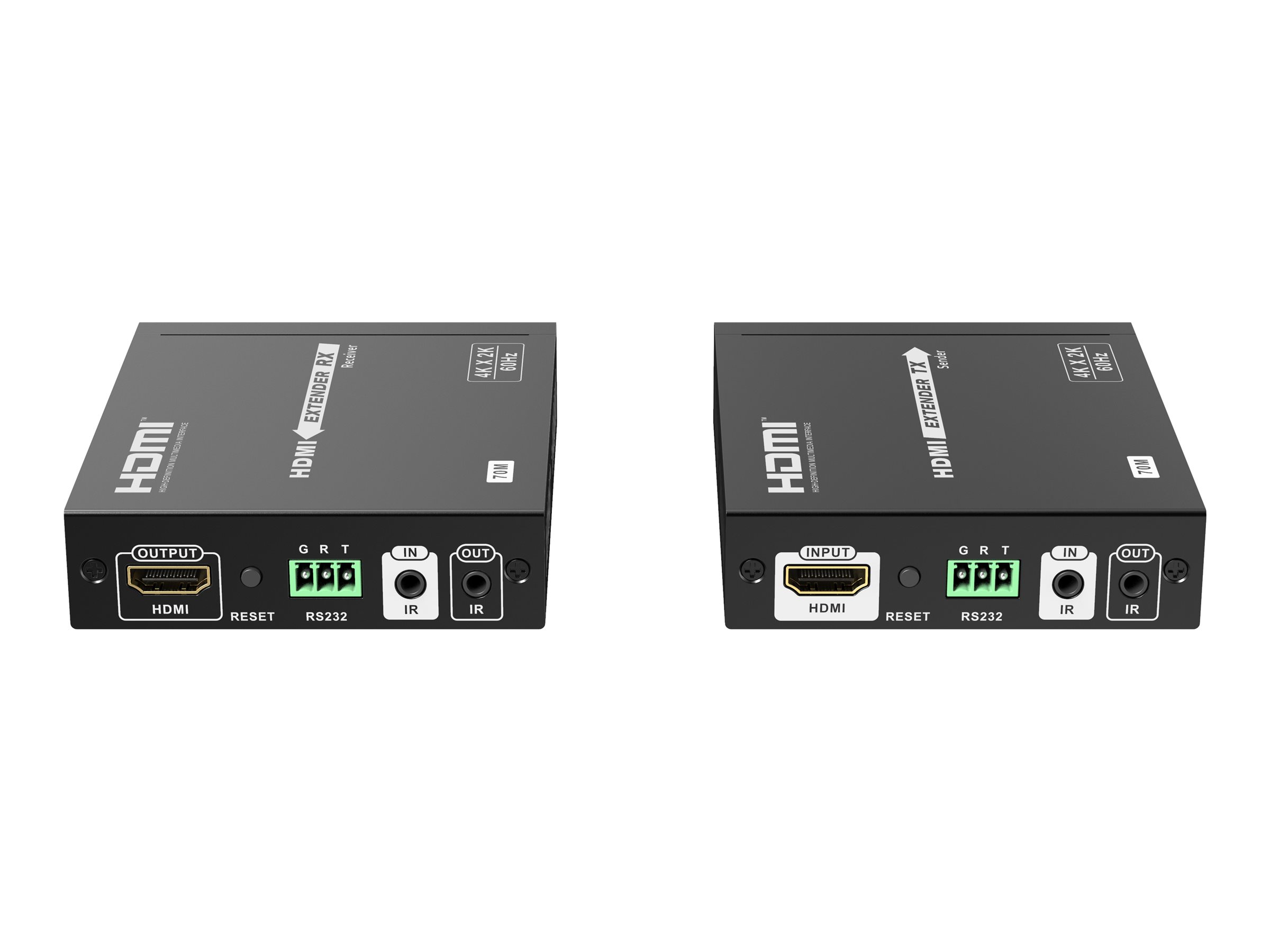 Lenkeng transmitter and receiver video/audio/infrared/serial extender HDBaseT 2.0 Product shot Front 79950