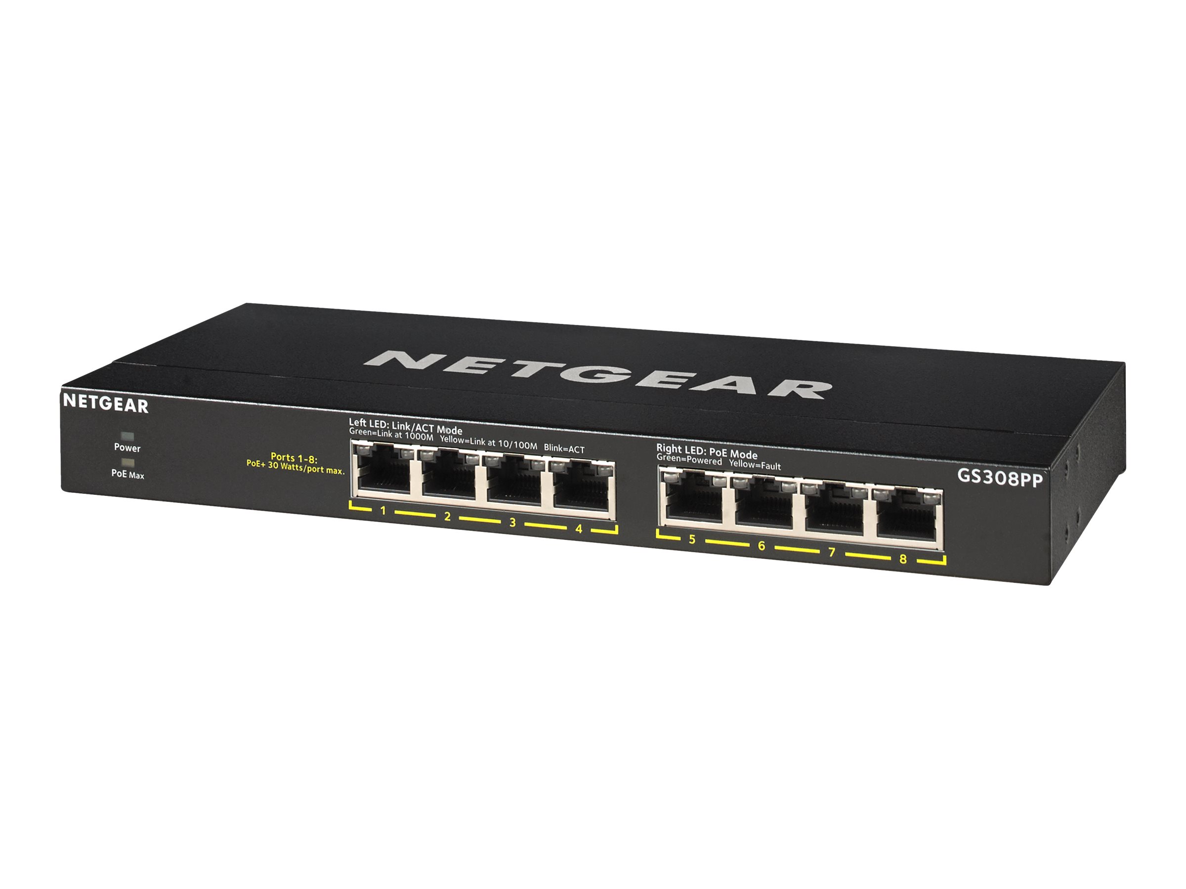 NETGEAR GS308PP switch 8 ports Product shot Back 79000