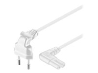 goobay Strøm IEC 60320 C7 Europlug (strøm CEE 7/16) (male) Hvid 1m Strømkabel