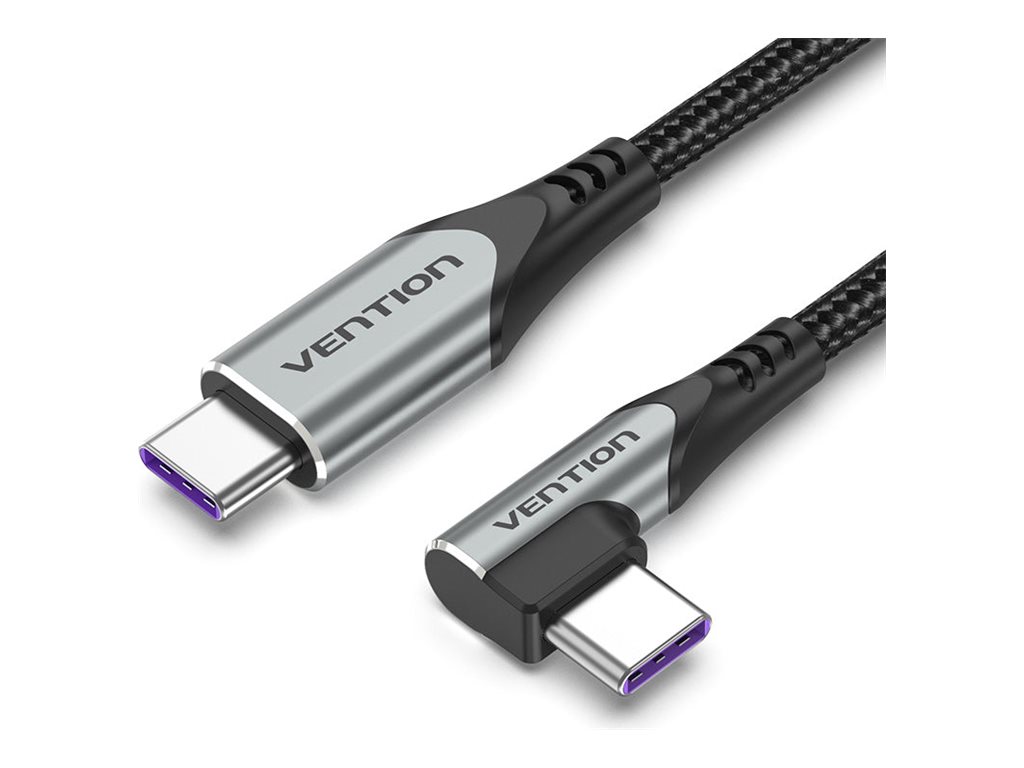 Vention TAKH USB-C cable 24 pin USB-C to 24 pin USB-C 2 Product shot Right-angle 79700
