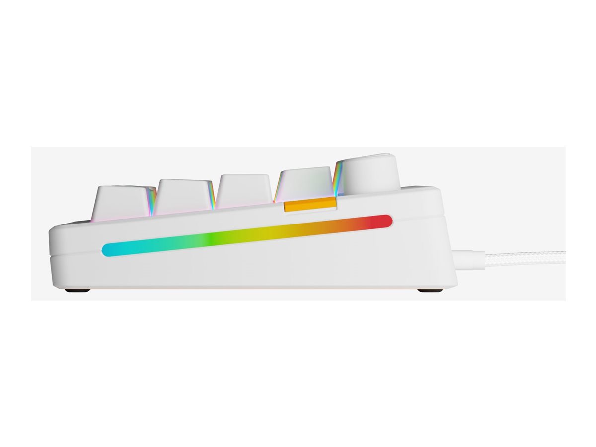 Glorious GMMK3 HE keyboard prebuilt 65% QWERTY US white Input Product shot Left-angle 79750