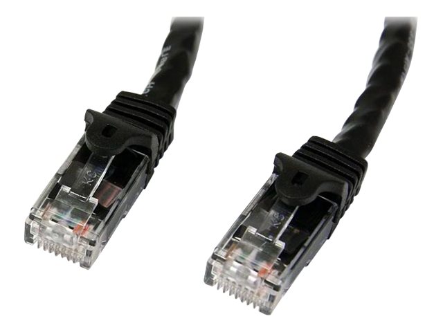 Image of StarTech.com 5m CAT6 Ethernet Cable, 10 Gigabit Snagless RJ45 650MHz 100W PoE Patch Cord, CAT 6 10GbE UTP Network Cable w/Strain Relief, Black, Fluke Tested/Wiring is UL Certified/TIA - Category 6 - 24AWG (N6PATC5MBK) - patch cable - 5 m - black