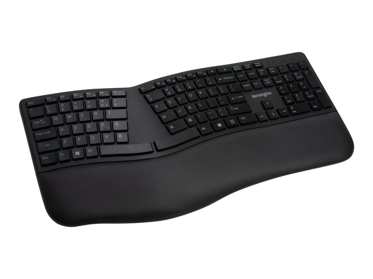 An image of Kensington Pro Fit Ergo Wireless Keyboard - keyboard - UK - black Input Device