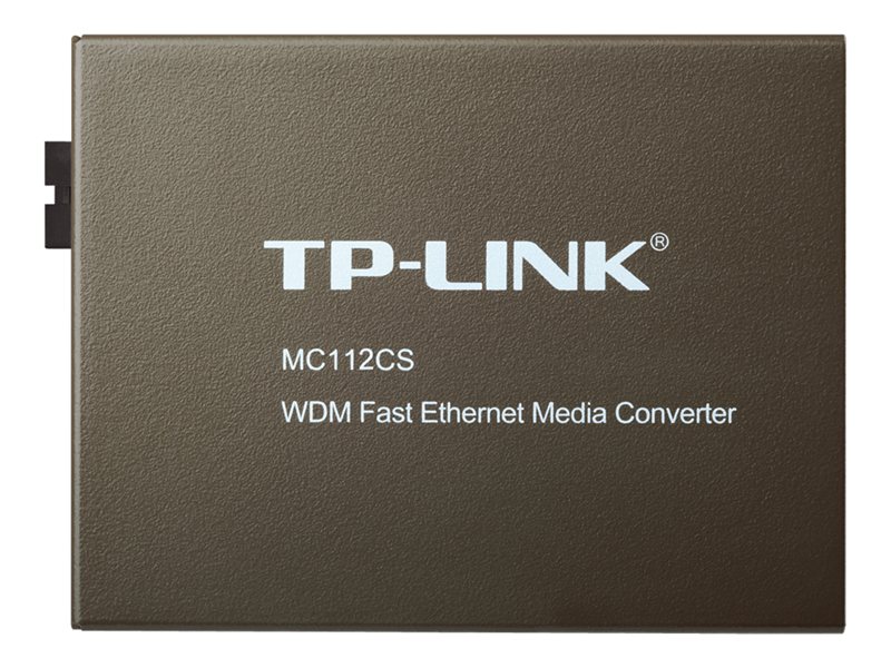 TP-Link MC112CS - Convertisseur de mdia  fibre optique - 100Mb LAN - 10Base-T, 100Base-FX, 100Base-TX - RJ-45 / mode unique SC - jusqu\' 20 km - 1 310 (mission)/1 550 (rception) nm