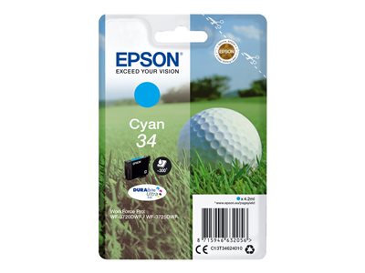 EPSON Singlepack Cyan 34 Tinte DURABrite - C13T34624010
