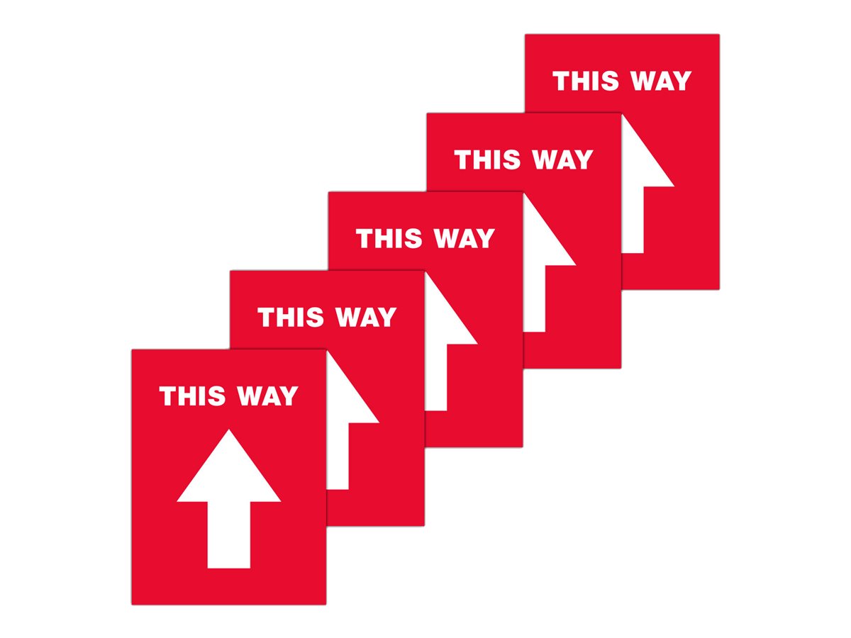 Avery Self-Adhesive Vinyl Sign - This Way Arrow - 216 x 279mm/5pk