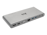 Eaton Tripp Lite Series USB C Docking Station w/ USB-Hub, USB-A/C, HDMI, VGA, DP, Gbe, PD Charging 4K, USB Type-C, USB-C USB Type C, Thunderbolt 3 Compatible