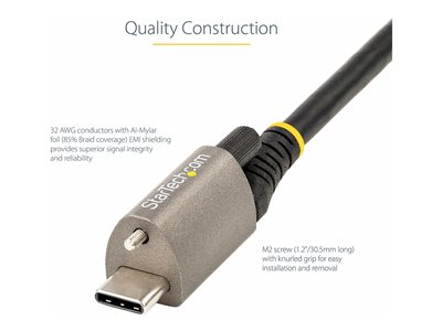 2m (6ft) Slim HDMI Cable with Locking Screw - 4K 60Hz HDR - High Speed HDMI  2.0 Monitor Cable with Locking Screw Connector for Secure Connection 