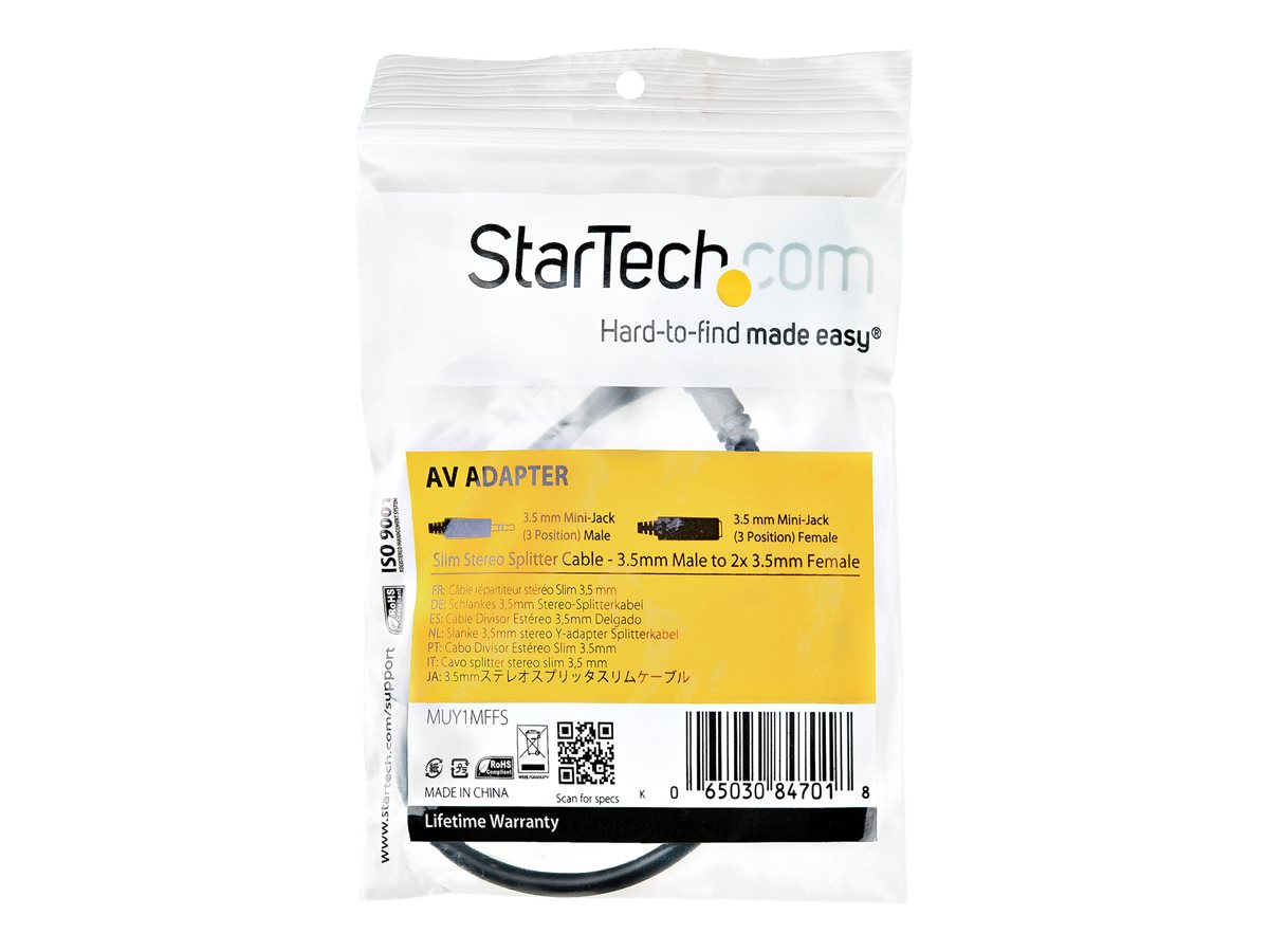 STARTECH Slim Stereo Y Cable 3.5 to 2x 3.5mm – foto 4