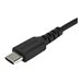 StarTech.com 1m USB C Charging Cable, Durable Fast Charge & Sync USB 2.0 Type C to USB C Laptop Charger Cord, TPE Jacket Aramid Fiber M/M 60W Black, Samsung S10, S20 iPad Pro MS Surface - Image 3: Close-up