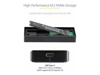 Product  StarTech.com USB-C 10Gbps M.2 NVMe PCIe SSD Enclosure