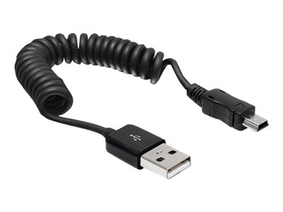 DELOCK USB Kabel A -> Mini-B St/St 0.20m-0.60m Spiral - 83164