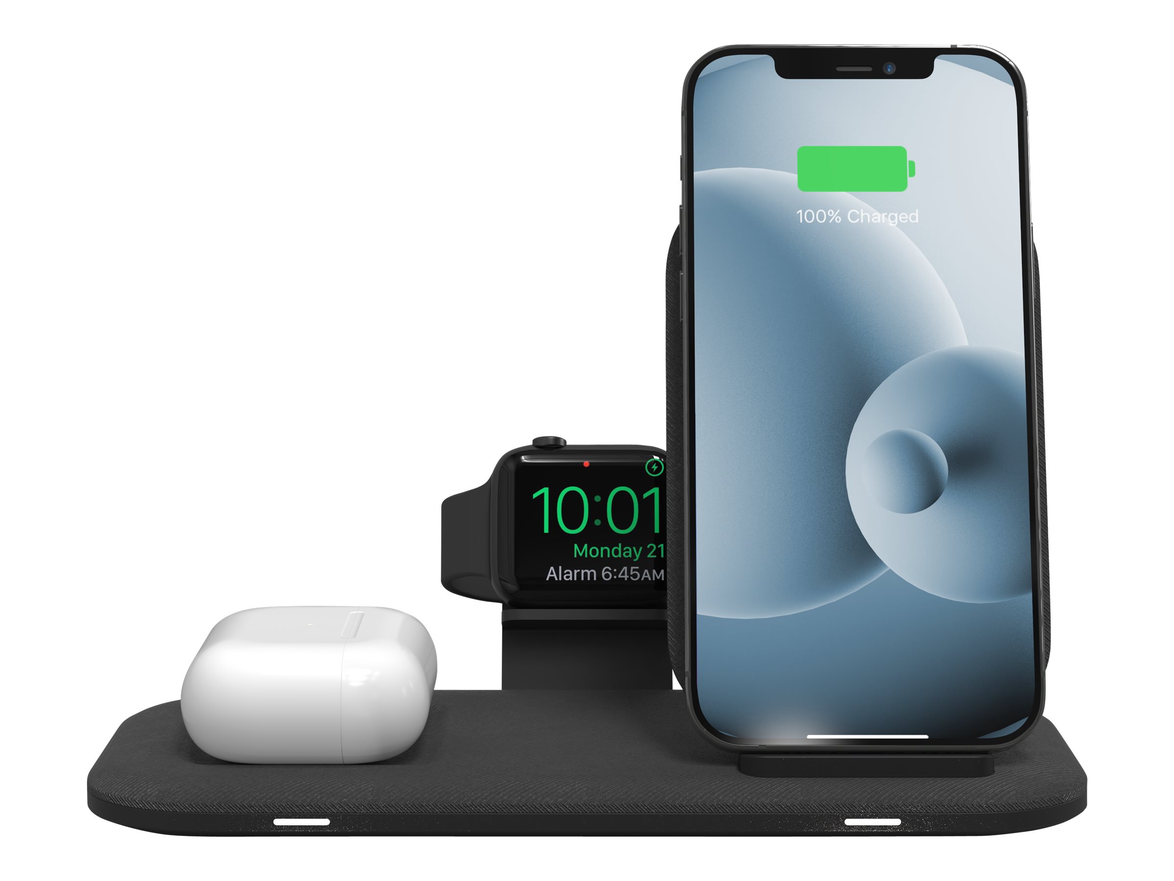 mophie Stand Plus wireless charging pad / charging stand USB 15 Usage / lifestyle Right-angle 72800