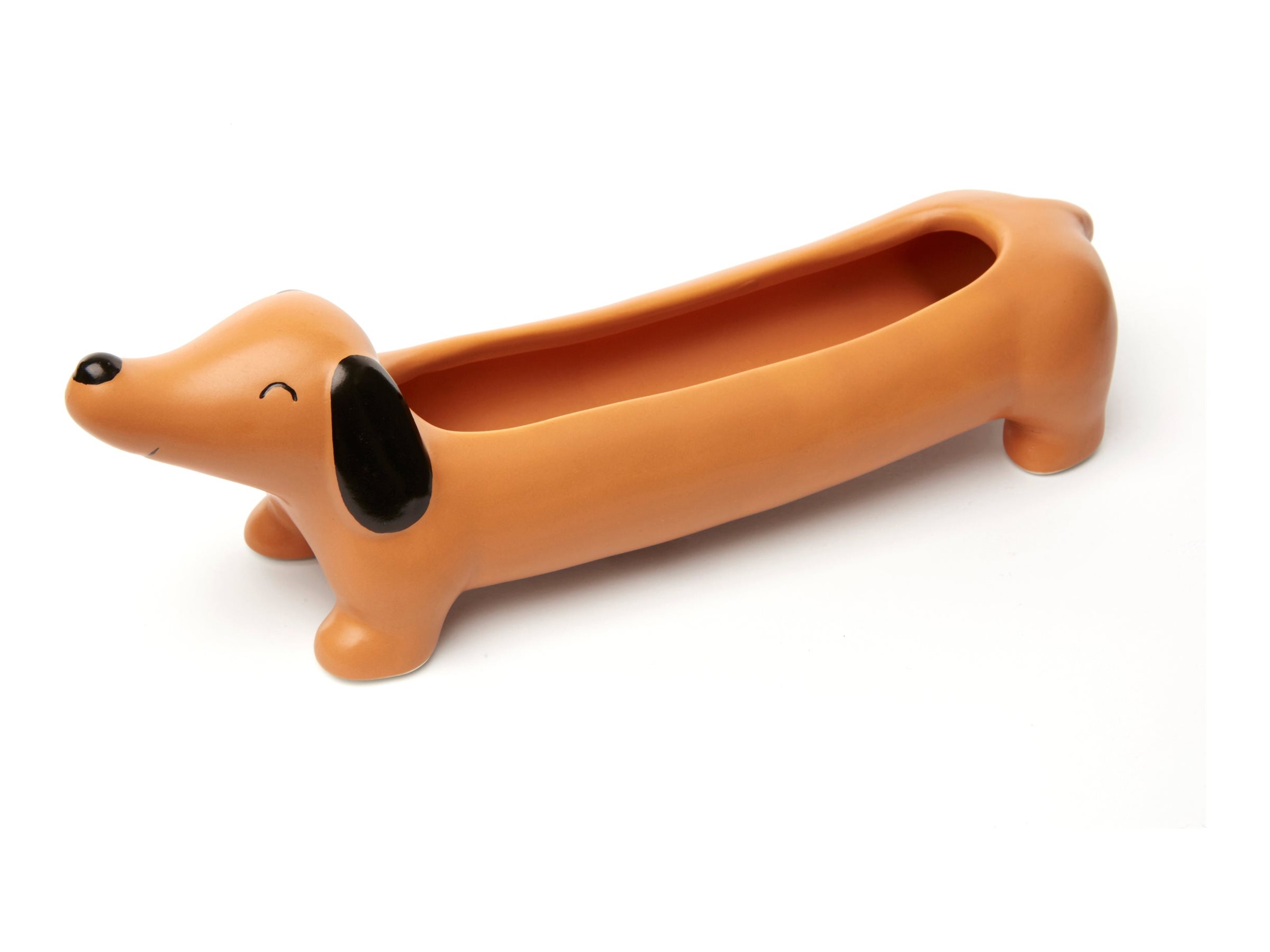 Kikkerland Daisy the Dachshund Ceramic Planter