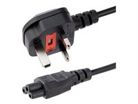 StarTech 6ft (2m) UK Laptop Power Cable, BS 1363 to C5 Clover Leaf, 2.5A 250V, 18AWG, Notebook/Laptop Replacement Cord, Print