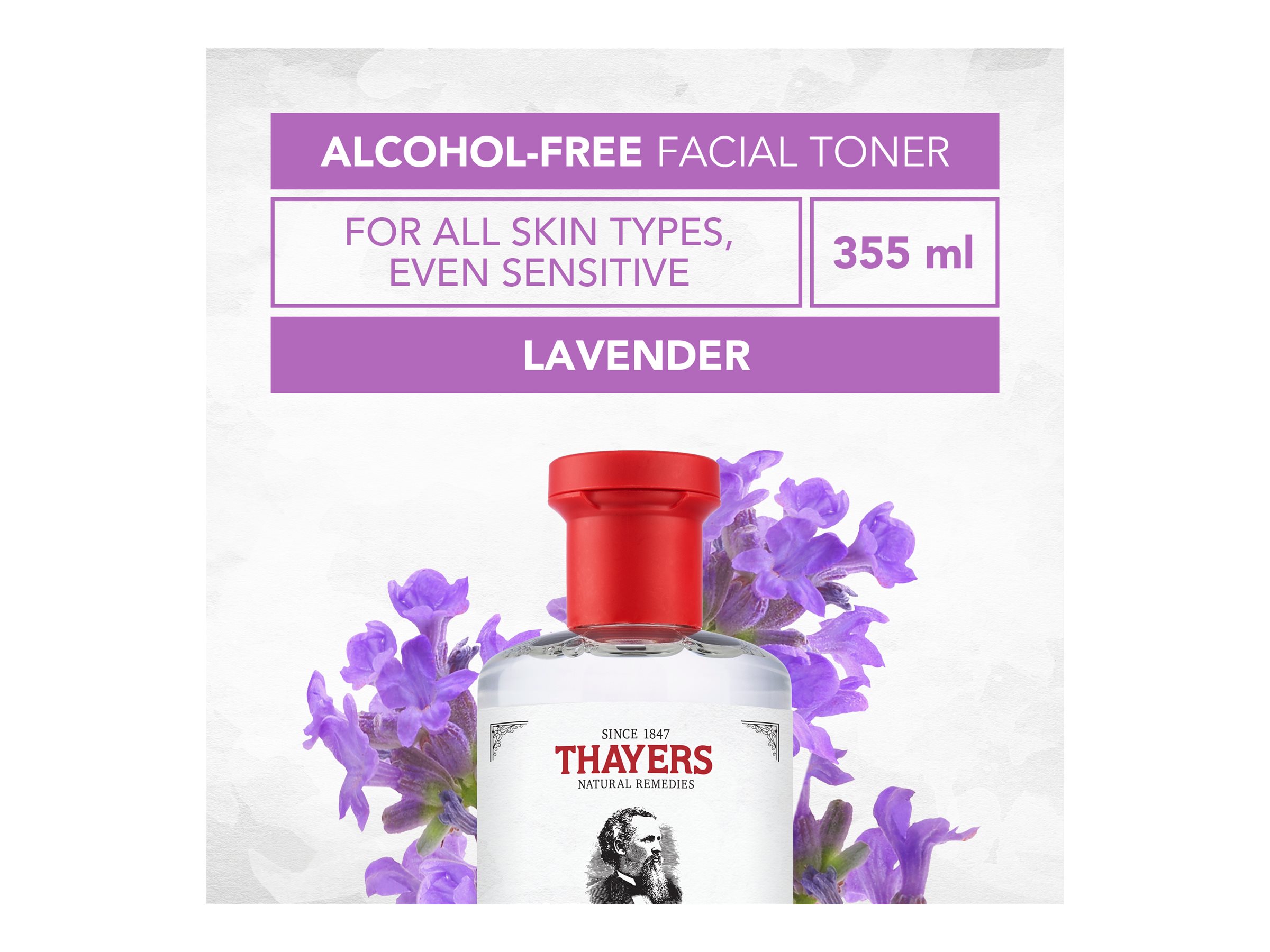 THAYERS Facial Toner Alcohol-Free - Witch Hazel with Aloe Vera Formula - Lavender - All Skin Types - 355mL