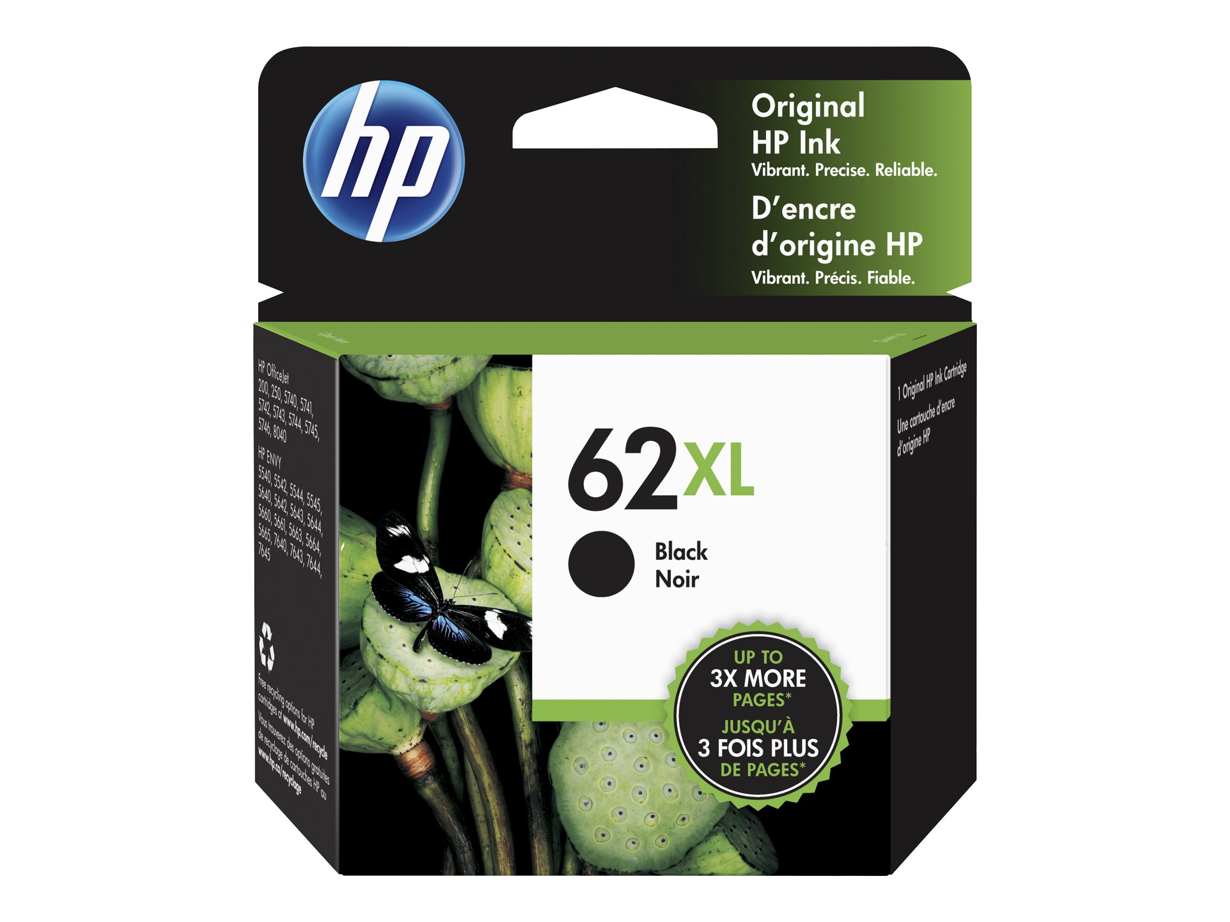 HP 62XL High Yield Black Original Ink Cartridge (600 Yield)