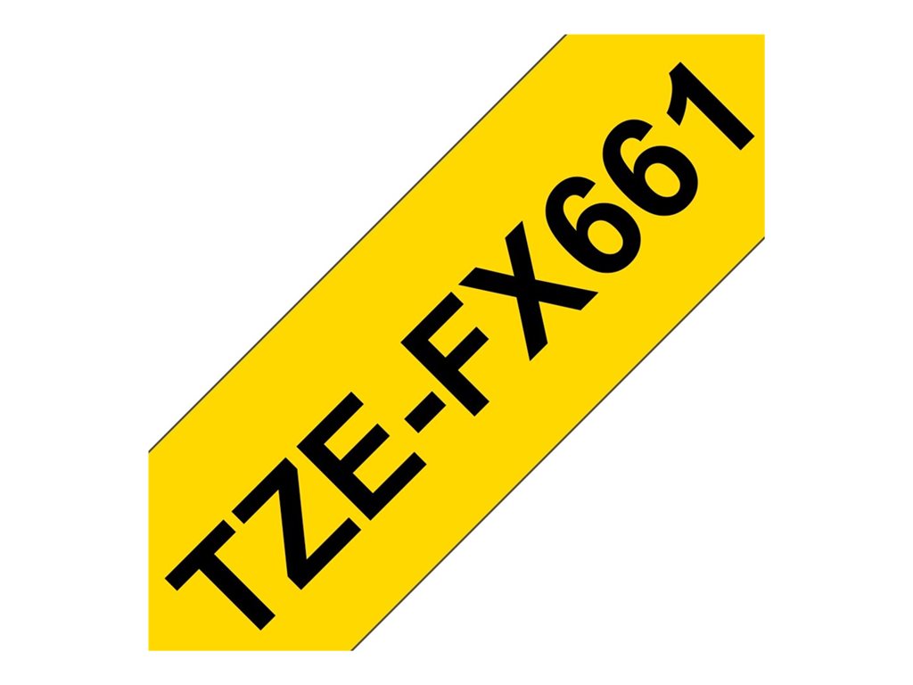 BROTHER TZEFX661 36mm Black on White FL