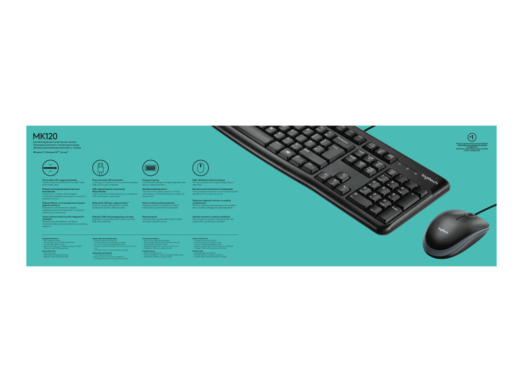 eksplicit matrix Dæmon Logitech Desktop MK120 - keyboard and mouse set - Nordic