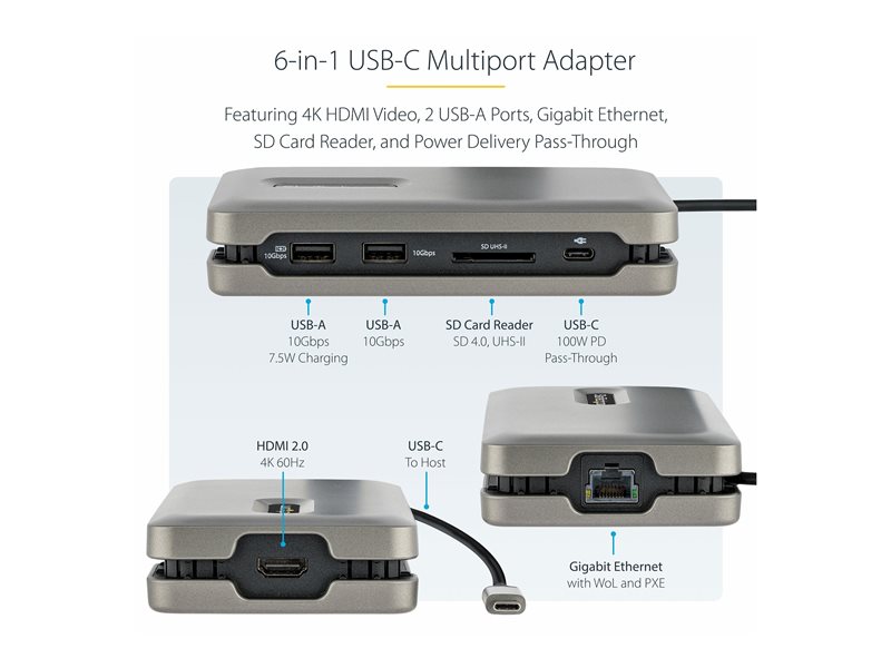 StarTech.com Adaptateur Multiport USB-C - Hub HDMI/PD
