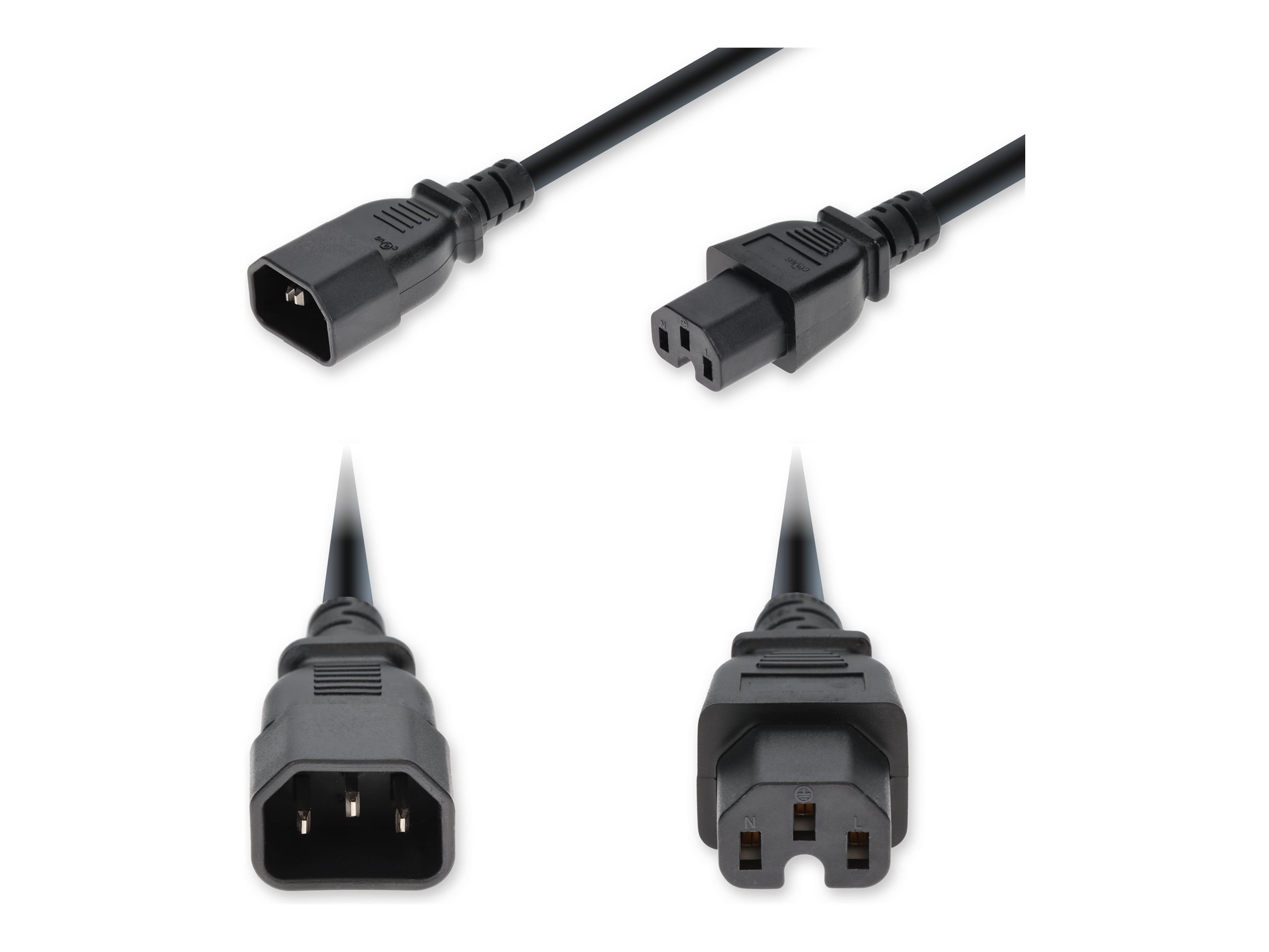 AddOn - Power cable - IEC 60320 C14 to IEC 60320 C15