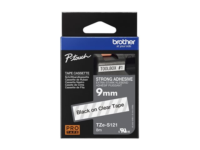 BROTHER RUBAN 9mm Noir/Transpar