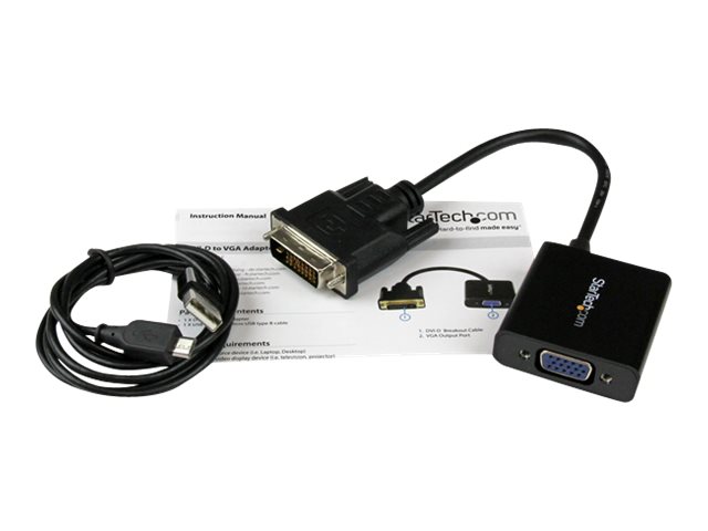 StarTech.com DVI-D to VGA Active Adapter Converter Cable - 1080p - DVI to VGA Converter box (DVI2VGAE)