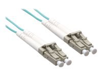 Axiom LC-LC Multimode Duplex OM4 50/125 Fiber Optic Cable - 11m - Aqua