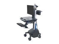 Ergotron StyleView cart - open architecture - for LCD display / keyboard / mouse / CPU / notebook / barcode scanner - with LCD pivot, LiFe powered, UK - dark grey - TAA Compliant