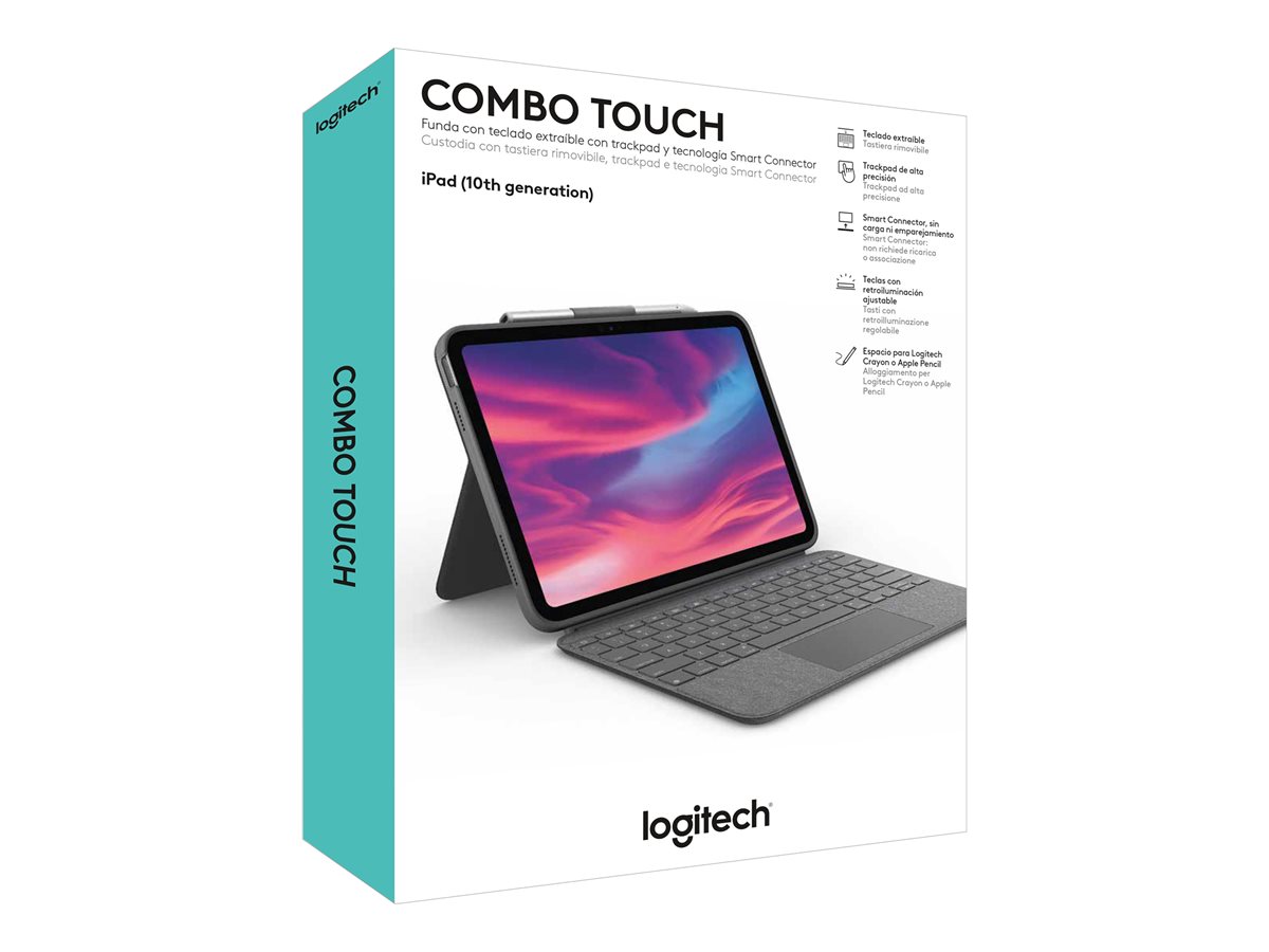 Logitech Combo Touch Detachable Keyboard Case for iPad (10th gen) - klávesnice a pouzdro - s trackpad - QWERTY - US mezinárodní - oxfordská šedá Vstupní zařízení – foto 6