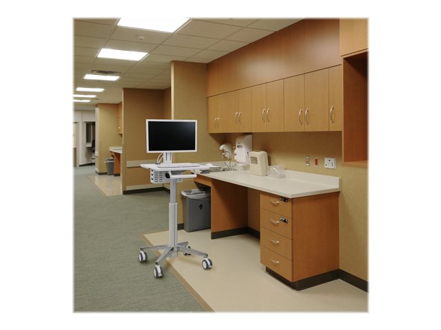 Ergotron Lean WOW SV10 chariot - service lger - pour cran LCD/clavier/souris - blanc, aluminium