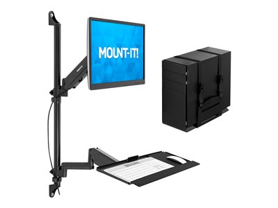 Mount-It! - Mounting kit (adjustable keyboard arm, monitor arm, keyboard tray, mounting rail, VESA mount bracket, CPU mount)